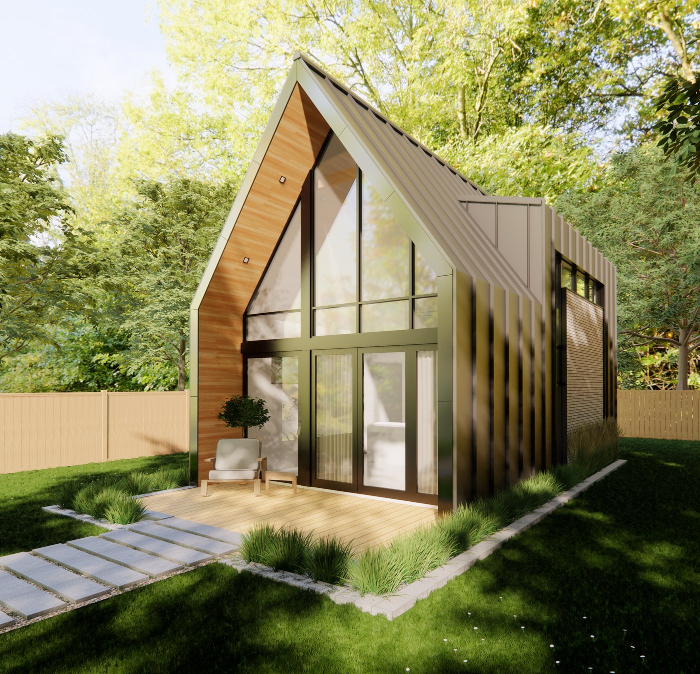 42 Micro Homes — Model 1 exterior rendering